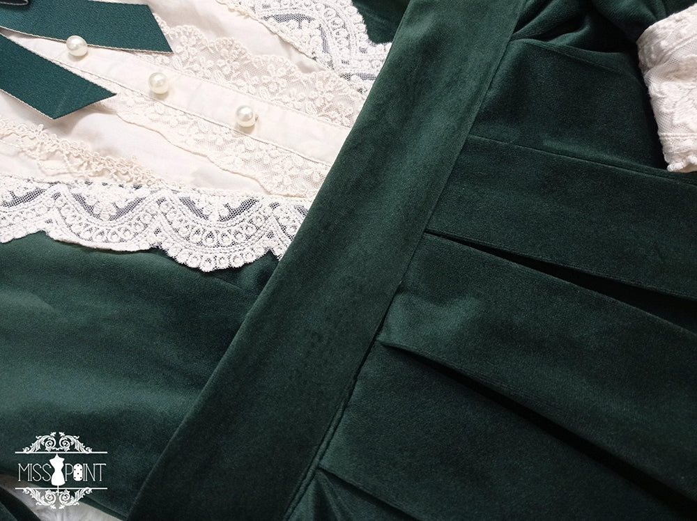 (BFM)Miss Point~Customized Lolita Dress Vintage Elegant Velvet OP Dress 32520:391678