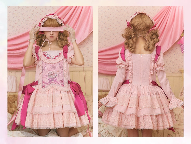 Mewroco~Flower Letter~Sweet Lolita OP Dress Doll Sense Embroidered Dress 29112:395604