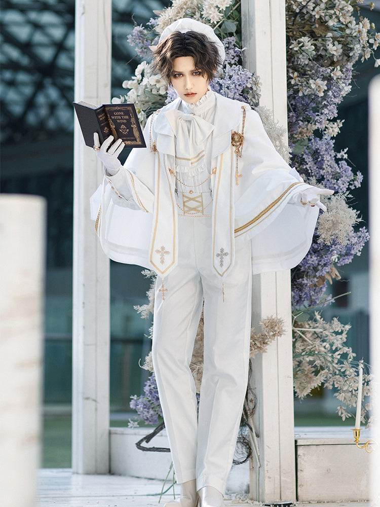 Forest Fluorescent Carps~Choir~Ouji Lolita Suits Multicolor S white gold prince suit(long pants) 