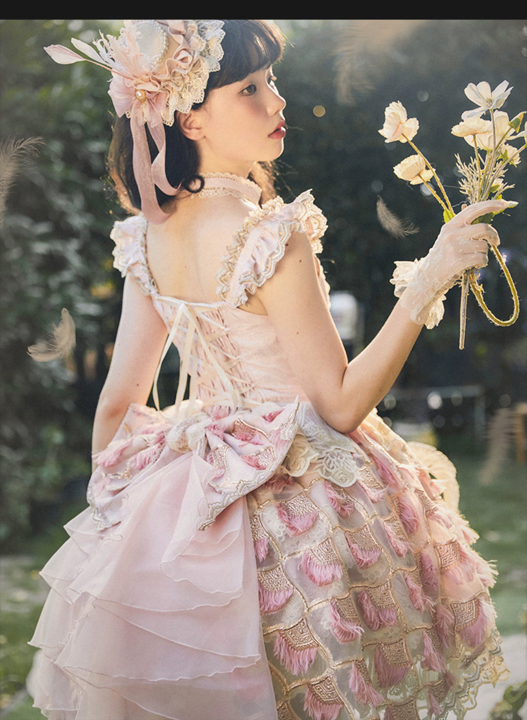 Mewroco~Peacock Feather~Sweet Wedding Lolita JSK Dress Set   