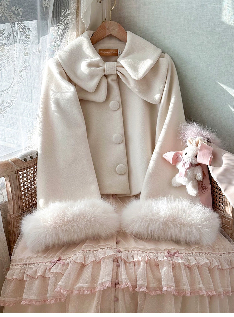 Beleganty~Annie~Retro Lolita Short Coat Woolen Bell Sleeve Outwear   