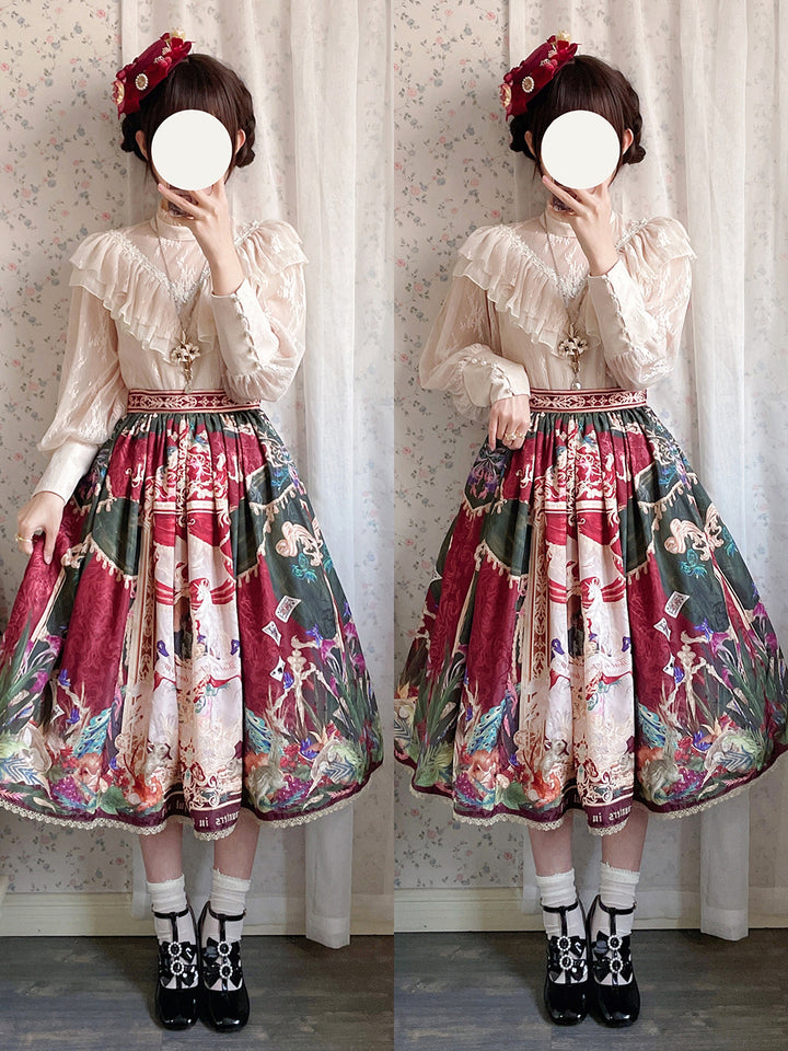 Miss Point~Kaleidoscope~Retro Lolita Skirt Oil Painting Print Skirt Customized   