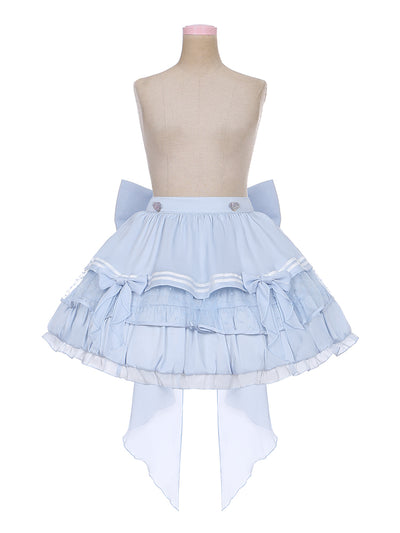 (BFM)Dear Dolls~Kawaii Lolita Shirt JK Sailor Half Skirt S Light Blue Skirt 