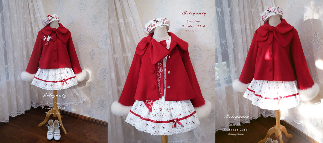 Beleganty~Annie~Retro Lolita Short Coat Woolen Bell Sleeve Outwear   