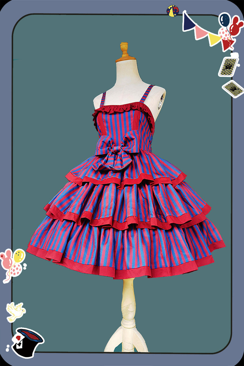 Infanta~Cloth Cat~Kawaii Lolita JSK Multi-Color Tiered Ruffles Dress 42774:753083
