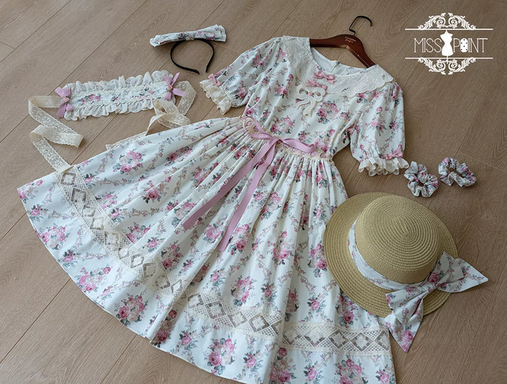 Miss Point~Customized Elegant Lolita OP Dress Cute Daily Girl Short Lolita Dress   