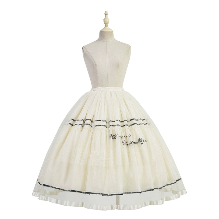 Nuit De Cellophane~Wild Swan~Elegant Lolita Dress Suit with Swan Embroidery Beige-SK only XS