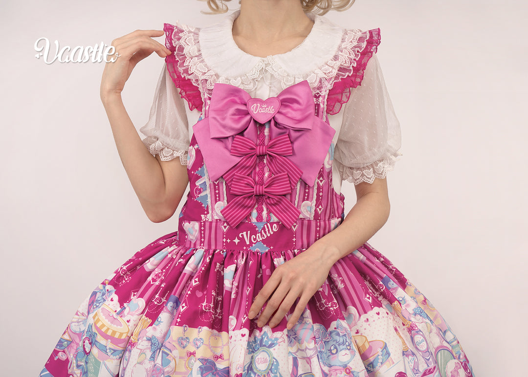 Vcastle~Unicorn Sugar Party~Kawaii Lolita Salopette Suit with Unicorn Hood 42110:726676