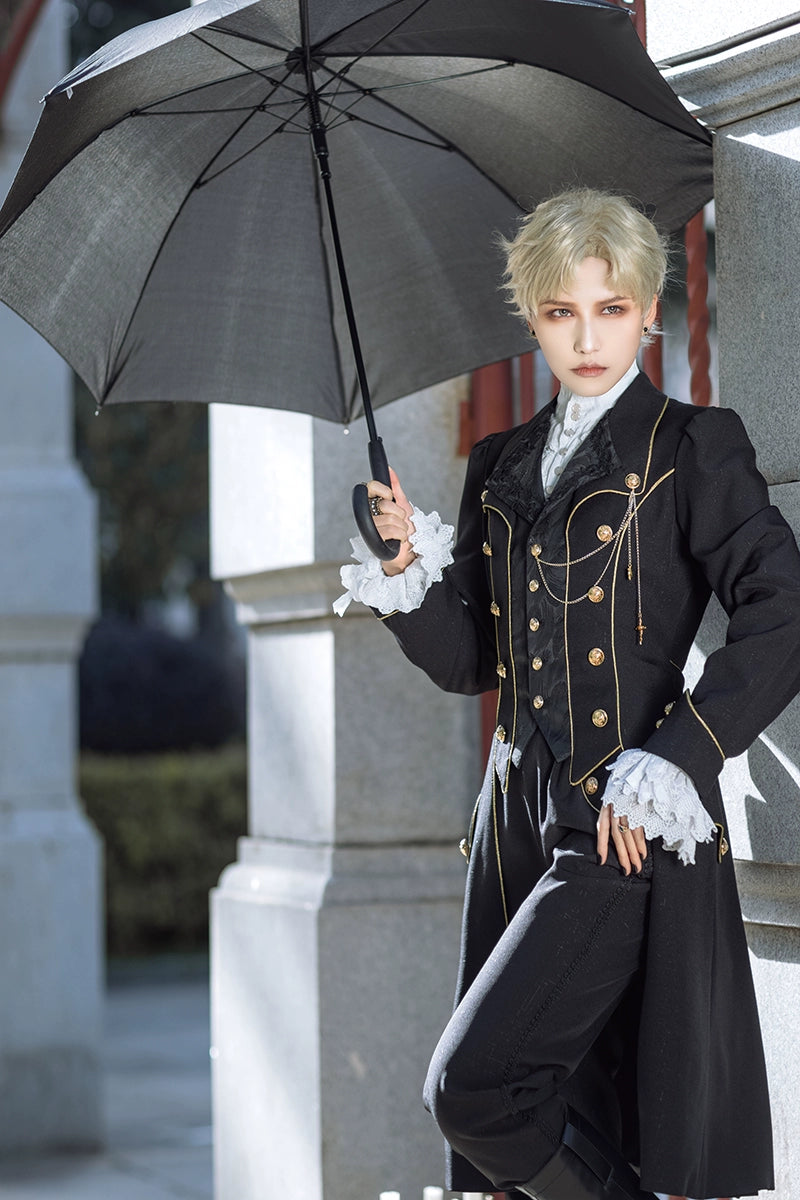 Immortal Thorn~Forever Rose~Ouji Lolita Coat Prince Handsome Wind Coat   