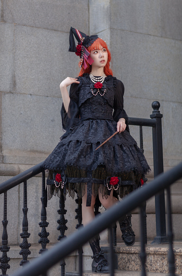 Infanta~Witch's Apprentice~Gothic Lolita Split Type Black Suit   