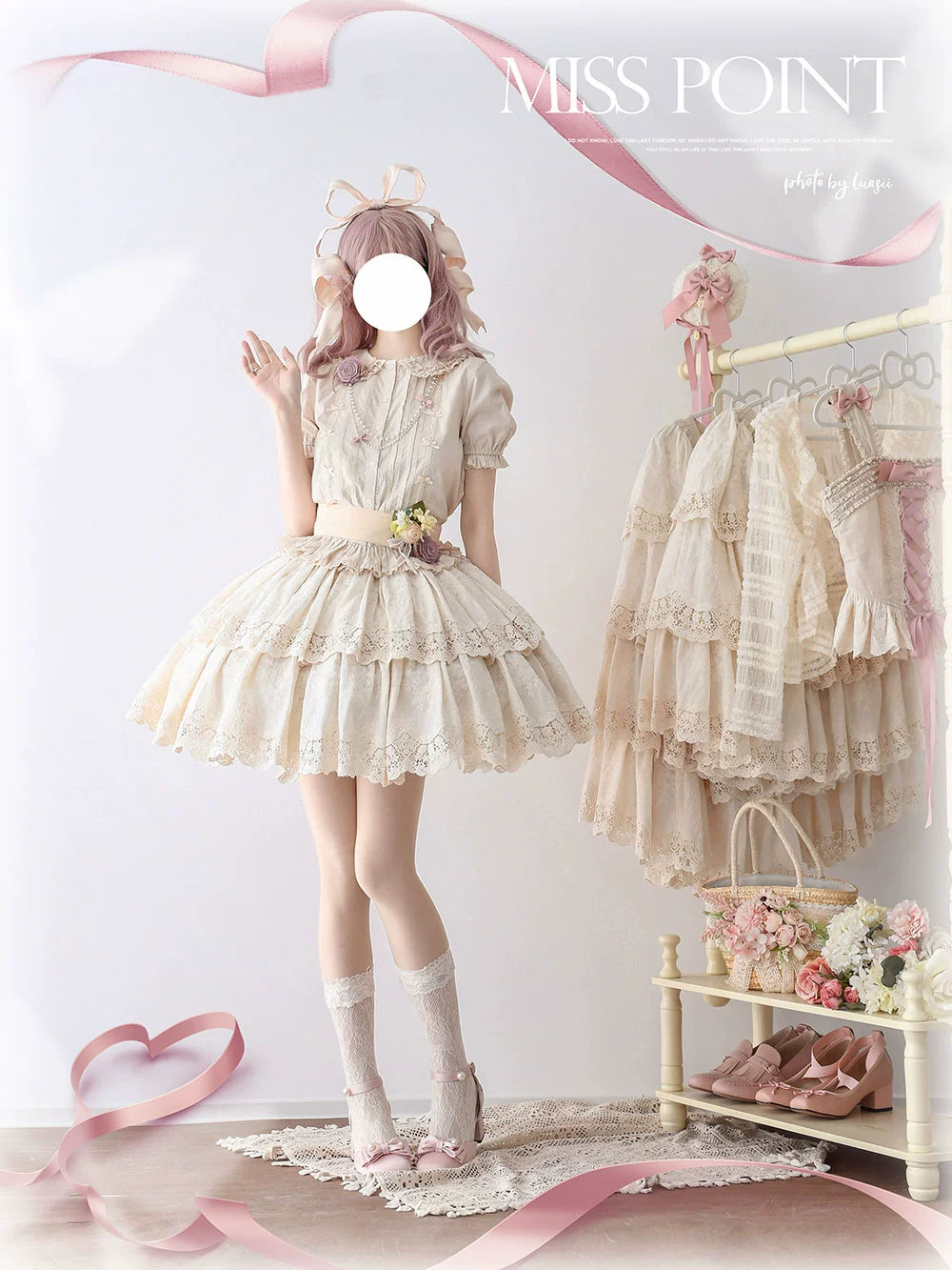 Miss Point - Forest Waltz - Classic Lolita Blouse & Multi-Tiered Ruffles SK 44233:800040