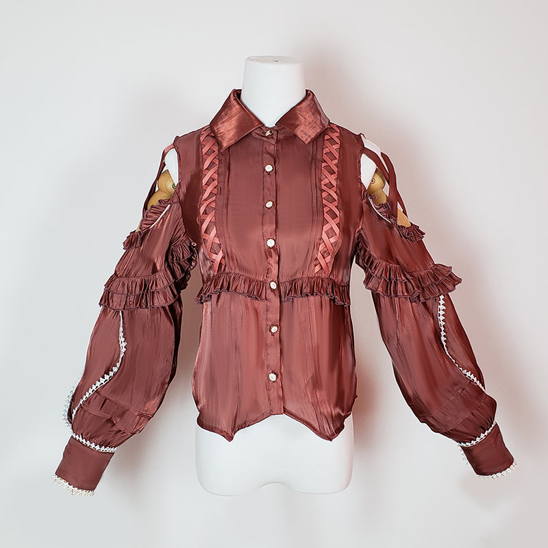 (BFM)OCELOT~Lolita Blouse Yuelong Poem Long Sleeve Inner Shirt   