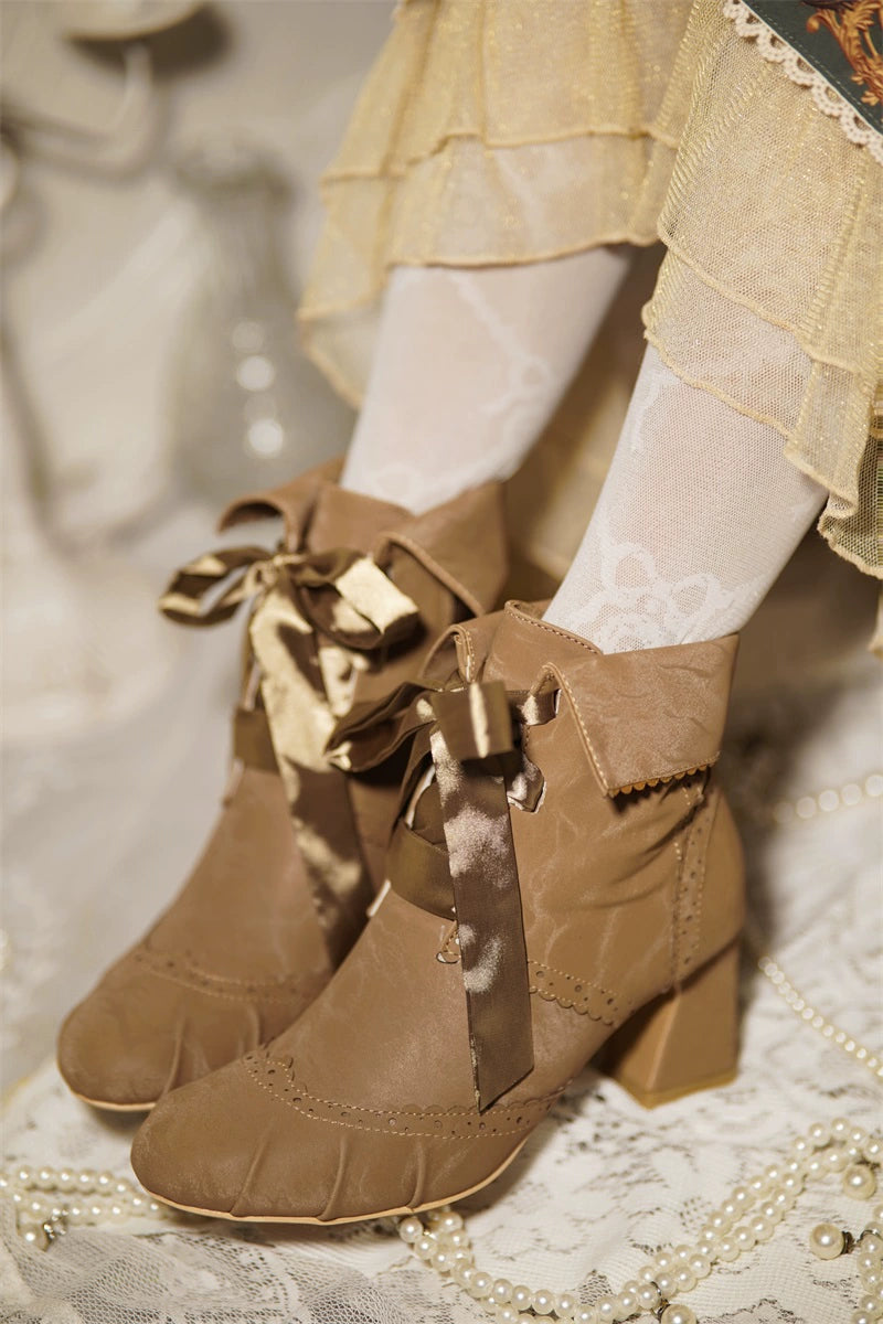 MR.Qiutian - Lady Incognita - Retro Lolita Ankle Boots, Size Zipper 44240:800756