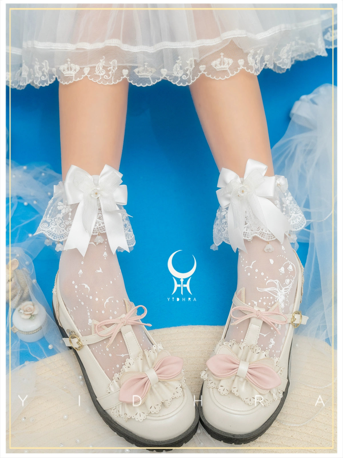 Yidhra - 20D Lace Sweet Lolita Short Socks 42460:783769
