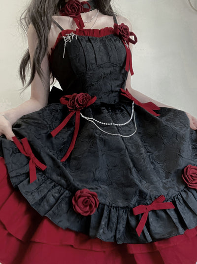 (Buyforme)Platycodon House~Romantic Contract Lolita Twin Rose Gothic JSK   