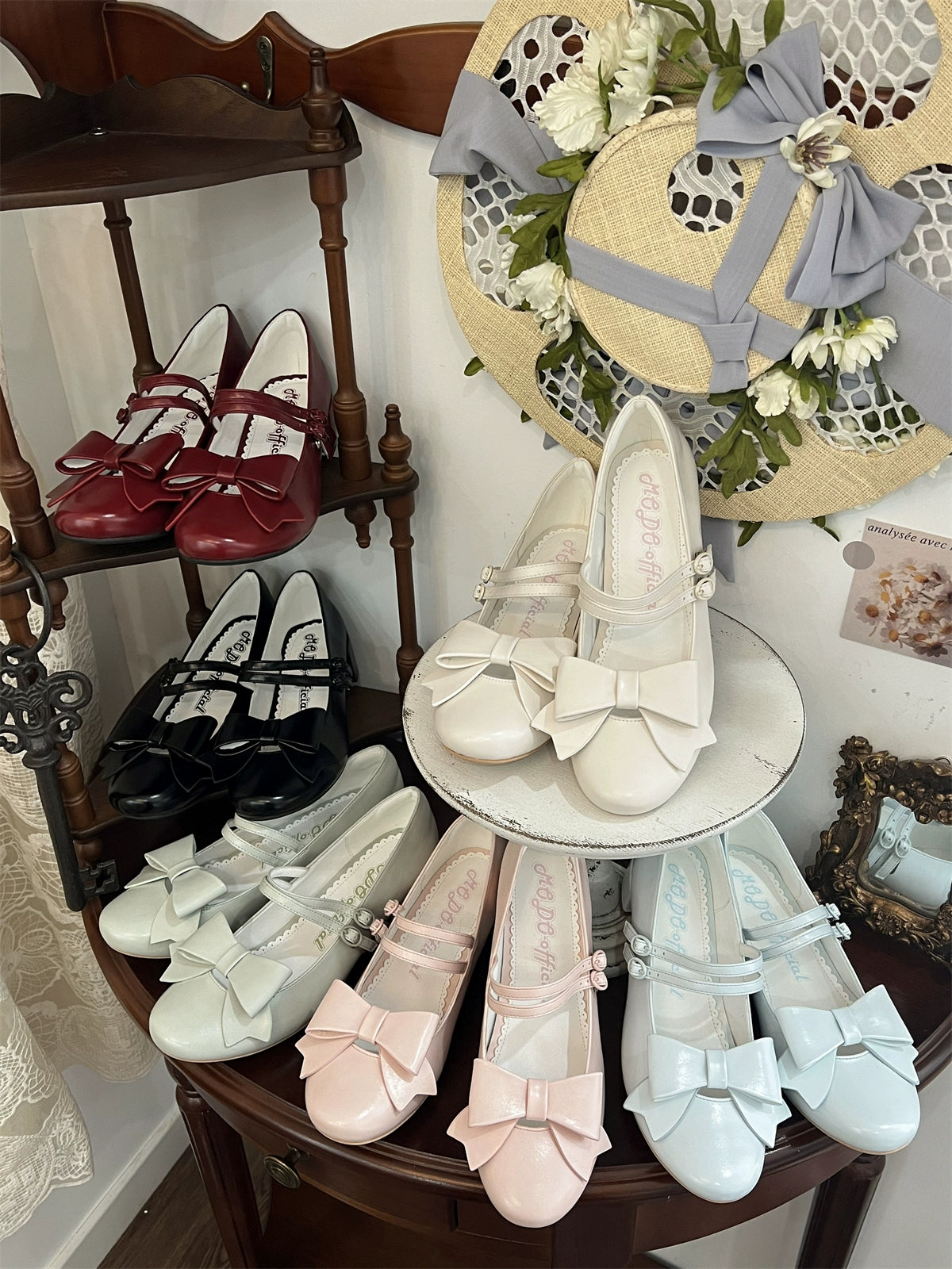 MODO - Apple Candy - Pointed Toe Lolita Shoes, Low Block Heel