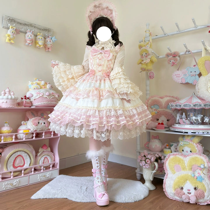 Hanguliang~Star Love Song~Wedding Sweet Lolita JSK Suit Doll-like Dress