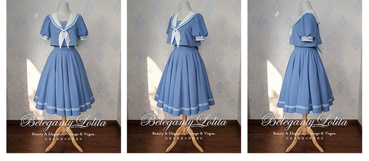 Beleganty - Sea and Wind Separate SP3.0 - Sailor Lolita Puffy Sleeve Blouse 43389:775323