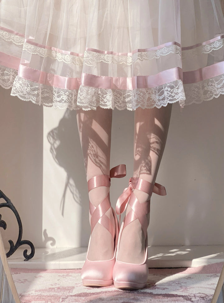 Pure Tea For Dream~Butterfly Specimen~Ballet Style Lolita Shoes Elegant Platform Lolita Heels   