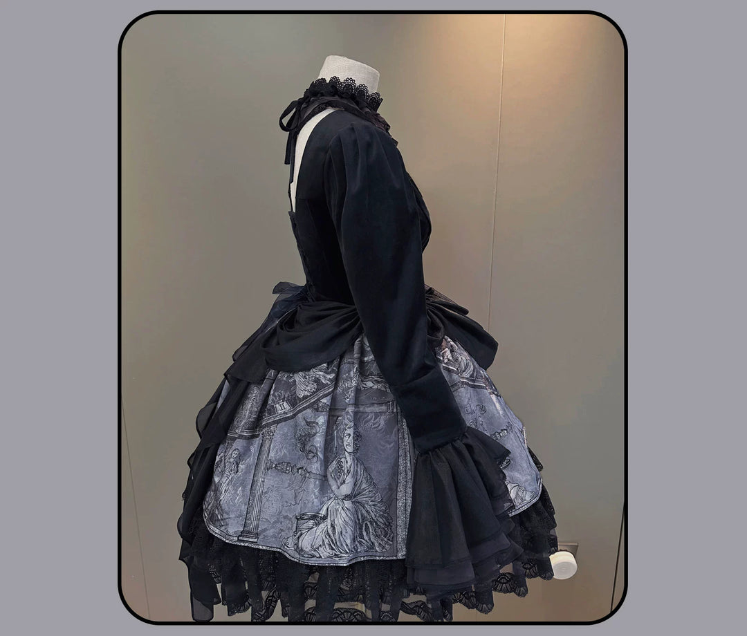 Susin Lolita~Star Disk~Gothic Lolita Dress Elegant OP Dress and Coat 40980:682826