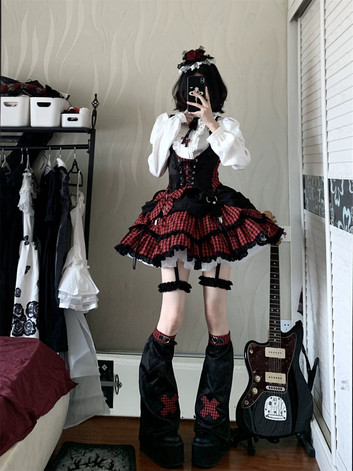 Xiaoxin~Rebel Sweetheart American College Sweet and Spicy Set Idol Lolita Dress   