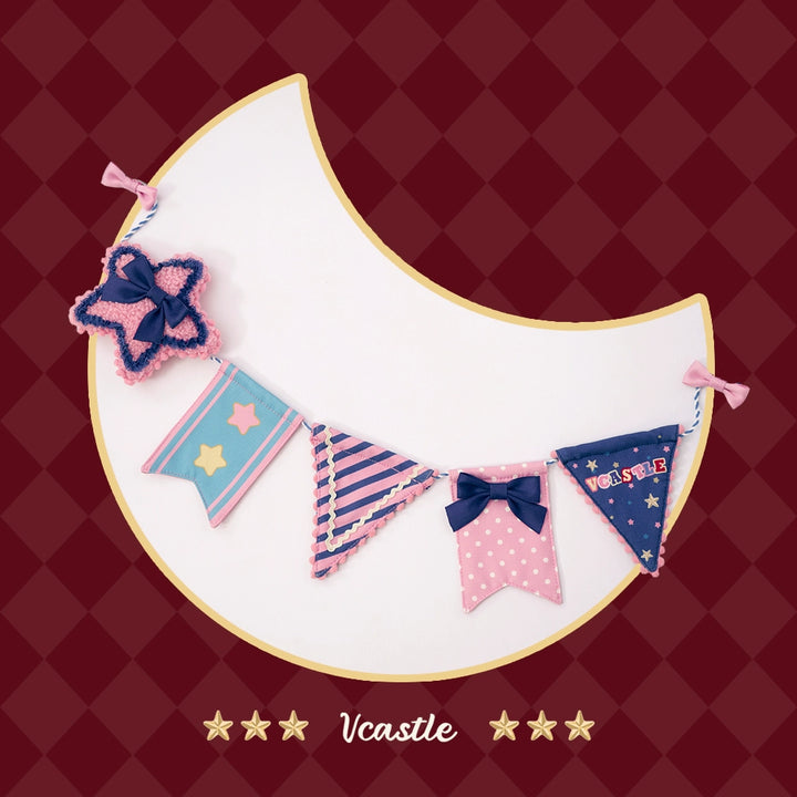 Vcastle~Circus~IP Collab Sweet Lolita Accessories Circus Lolita Headdress Dark blue and pink sash only