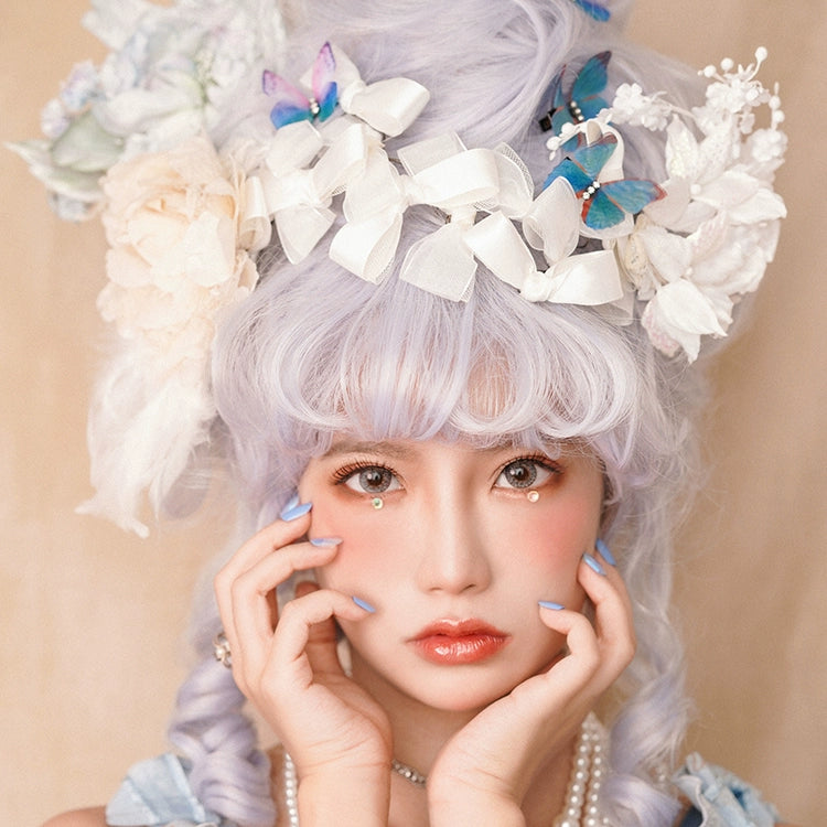 (BFM)Vanyar~Luxury French Lolita Wig Rococo High-Volume Wig Rococo blue (With Bangs) Free size 