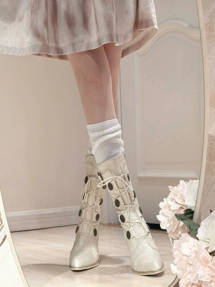 Pure Tea For Dream~Oakmoss~Classic Lolita Boots Pointed Toe Lolita Shoes