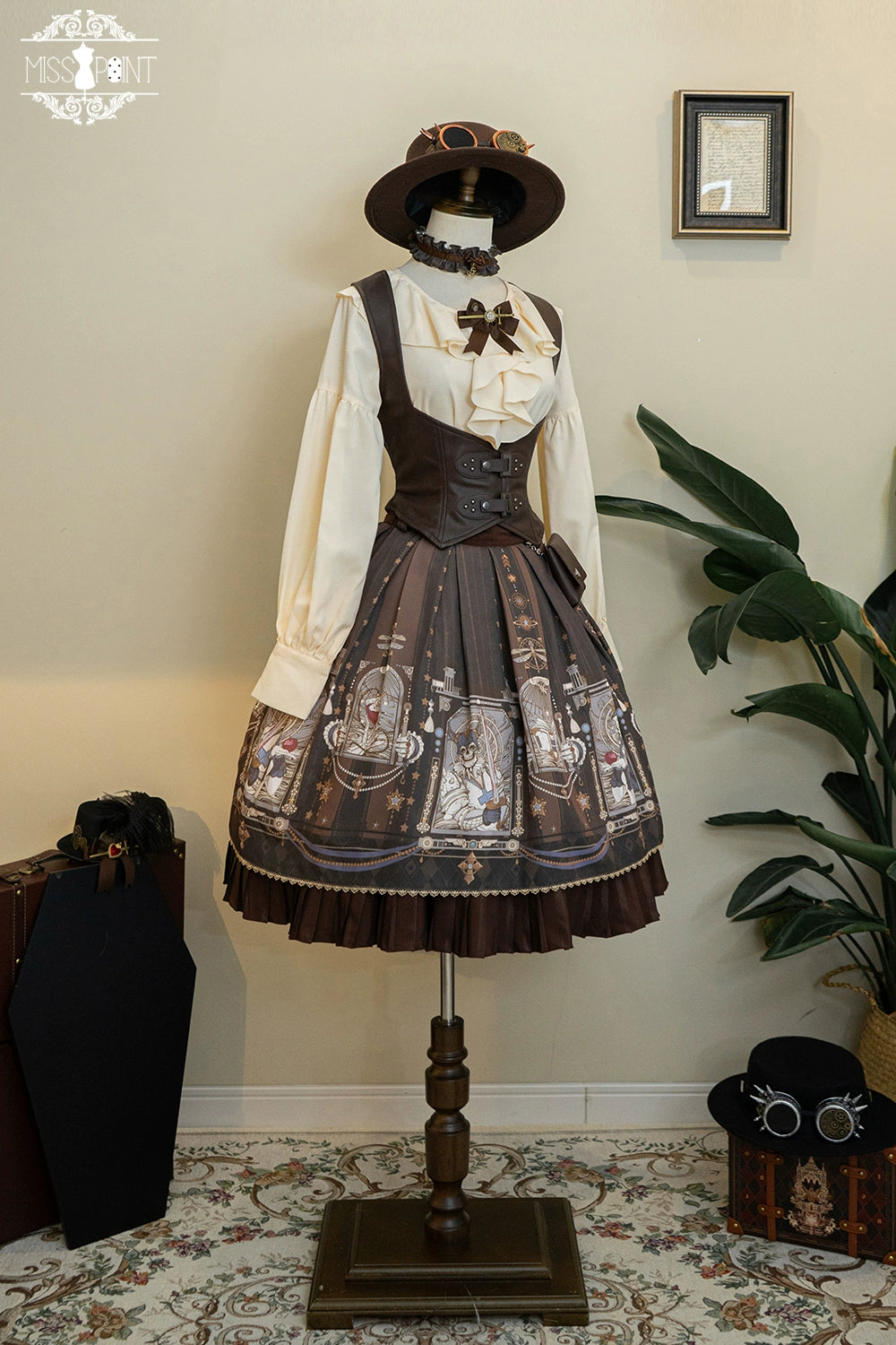 (BFM)Miss Point~Demon Hunting Notes~Gothic Lolita Cross Print Short Skirt   