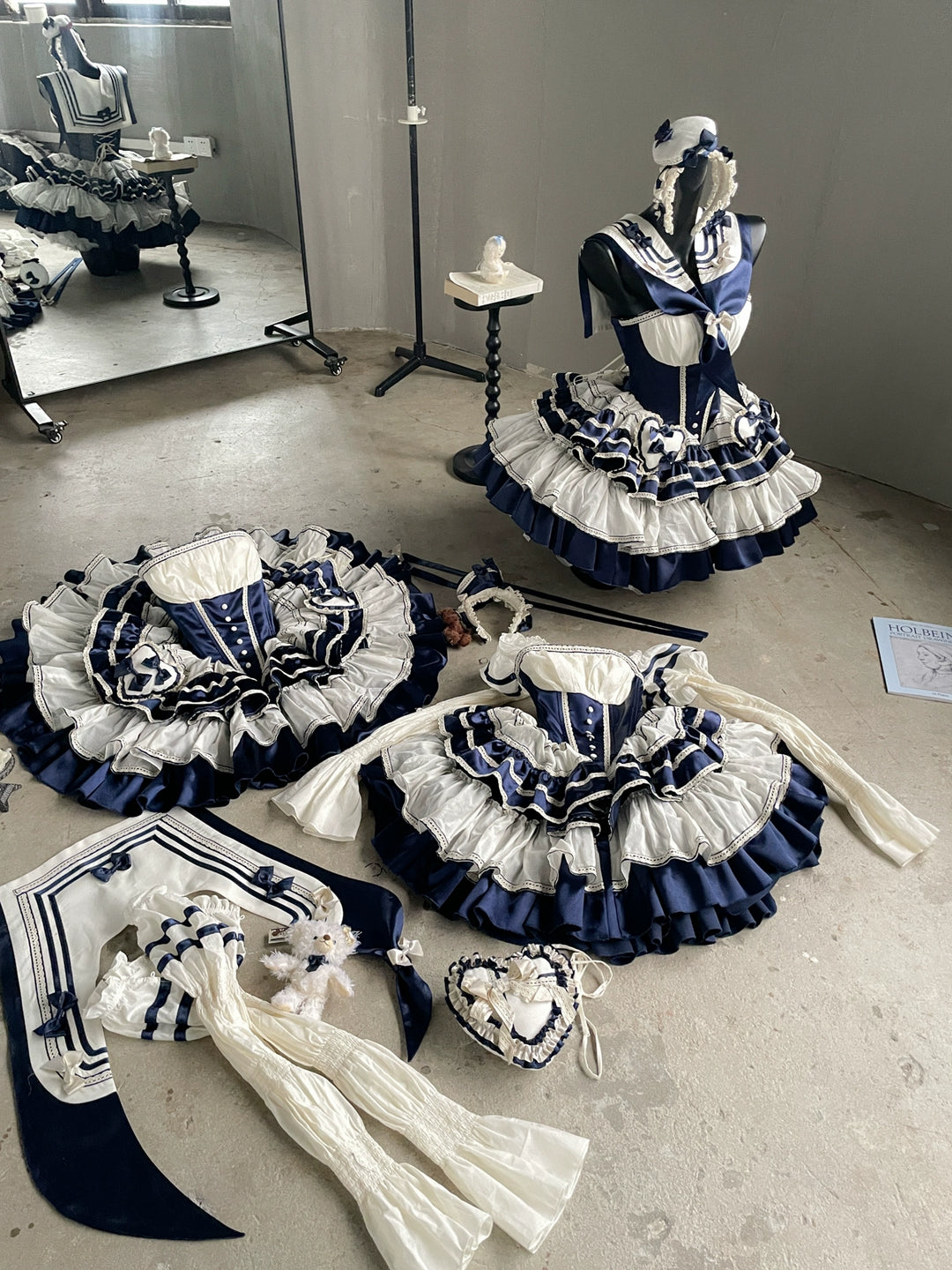 POSHEPOSE~Girl's Shore~High-End Sailor Lolita Dress Set   