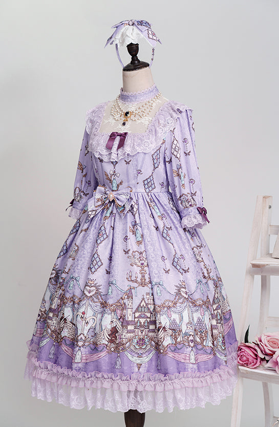 Milu Forest~The Swan's Wedding~Elegant Lolita Purple OP   