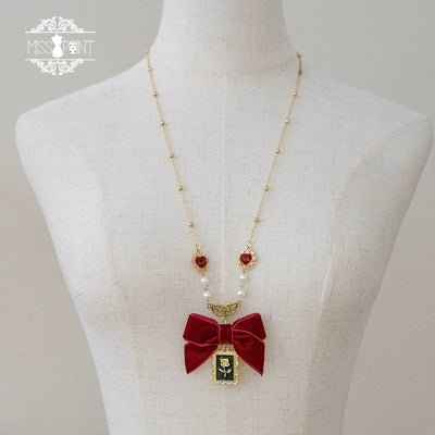 Miss Point~Kaleidoscope~Retro Lolita Headdress Bonnet Set and Necklace necklace A  