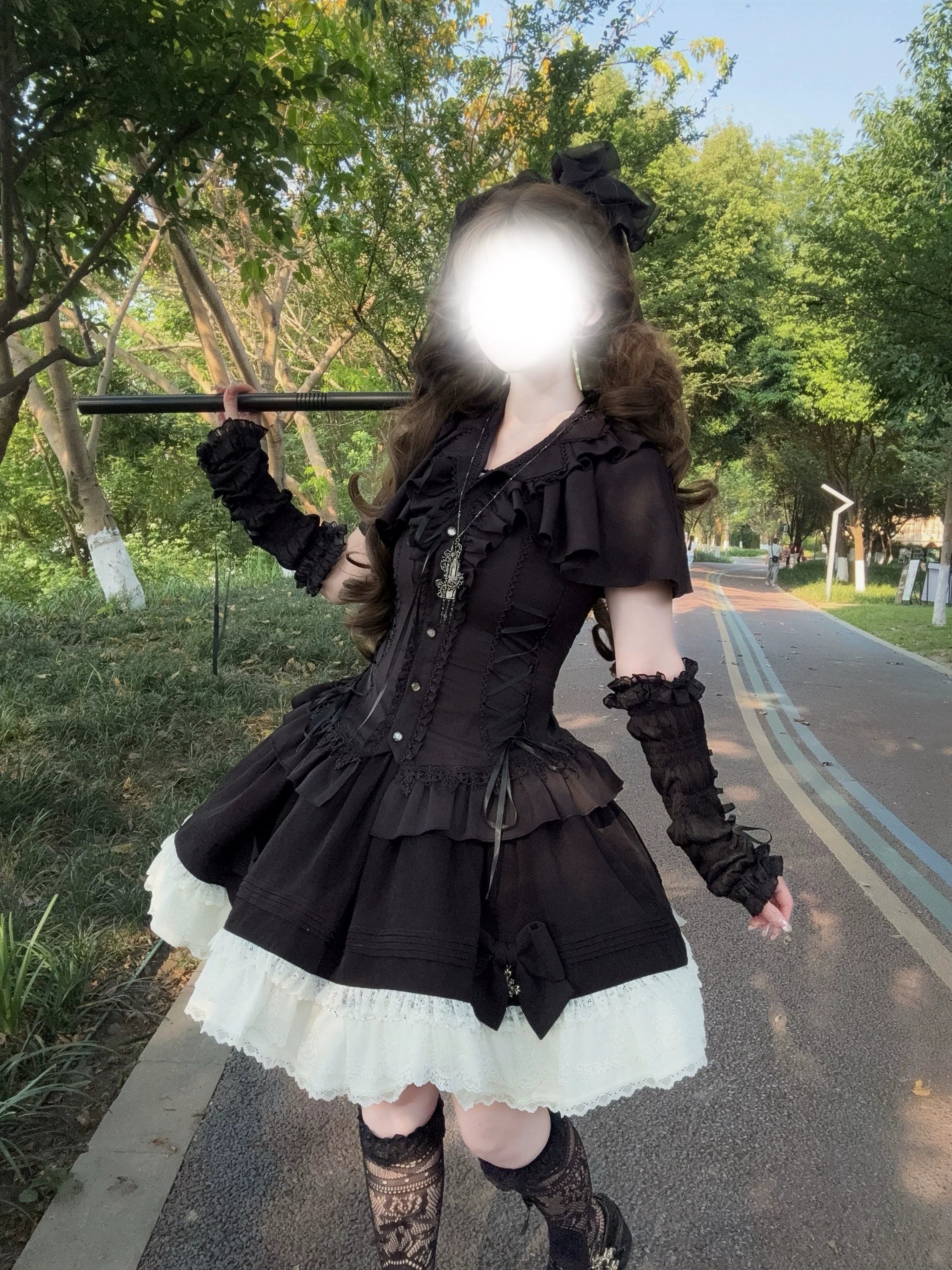 Cocoon Prelude - Gothic Lolita Capelet-Sleeve Blouse