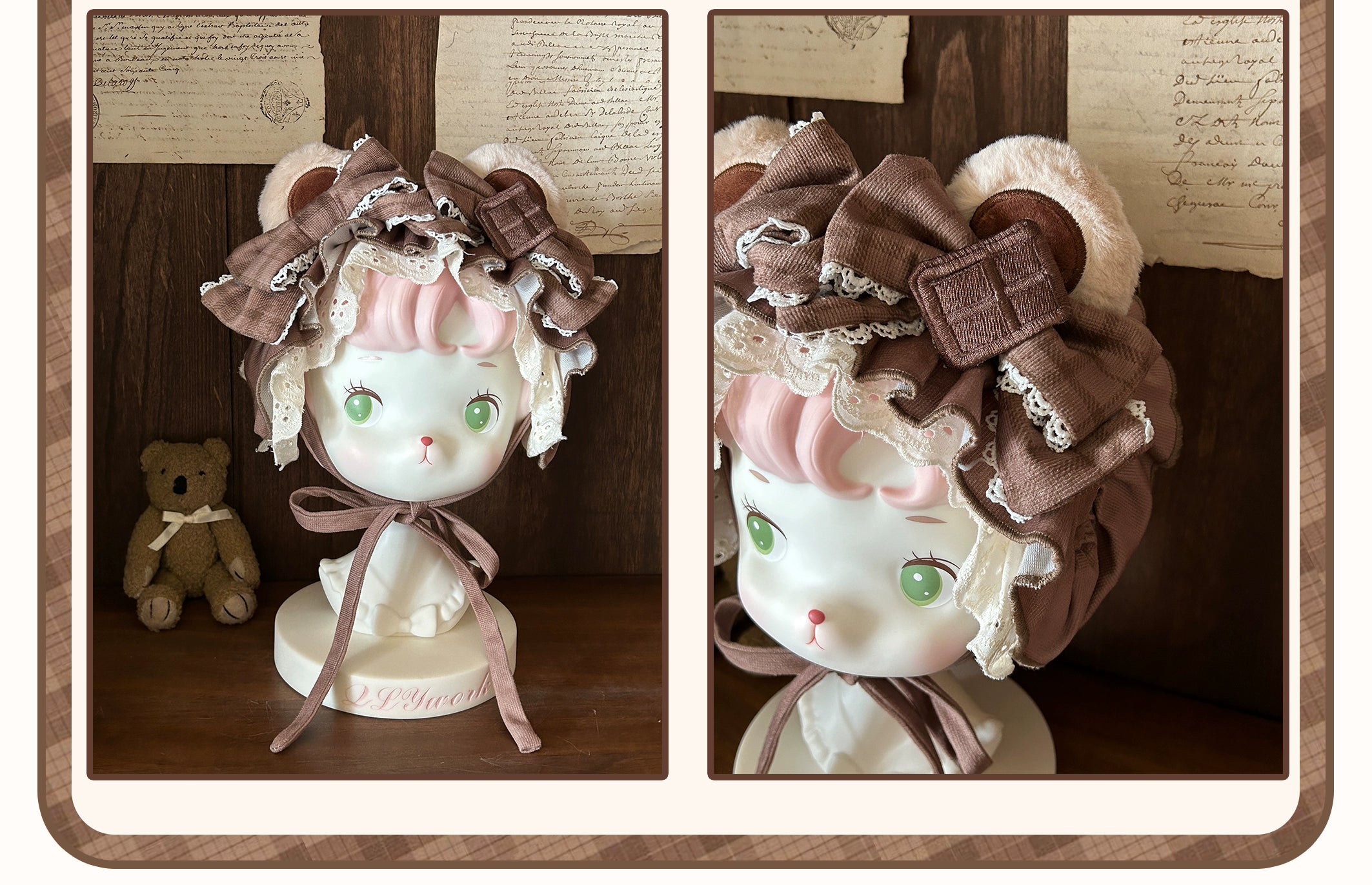 Seal Frosting House - Hot Cocoa Bear - Kawaii Lolita JSK Dress, Blouse & Cape 44181:797618