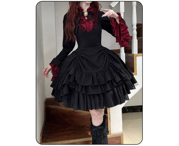 Susin Lolita~Moonlit Rose~Gothic Lolita OP Dress Winter Wool Lolita Overcoat   