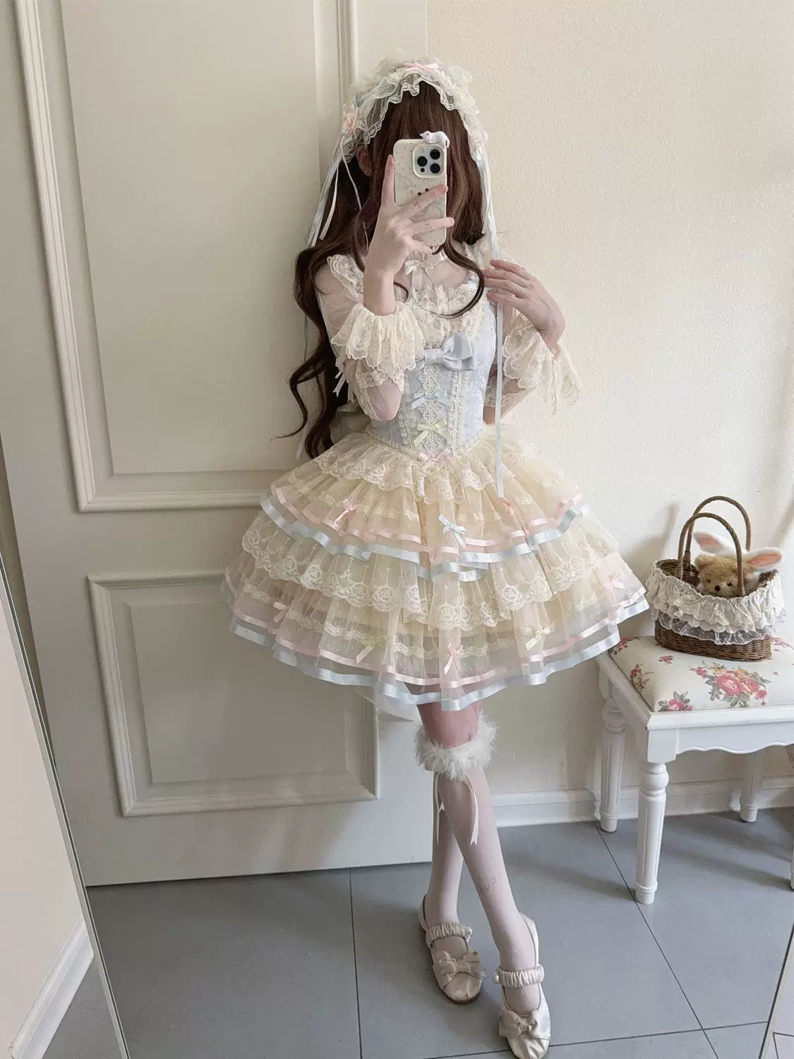 Butterfly Ballet - Sweet Lolita JSK Dress, Layered Tulle Hem