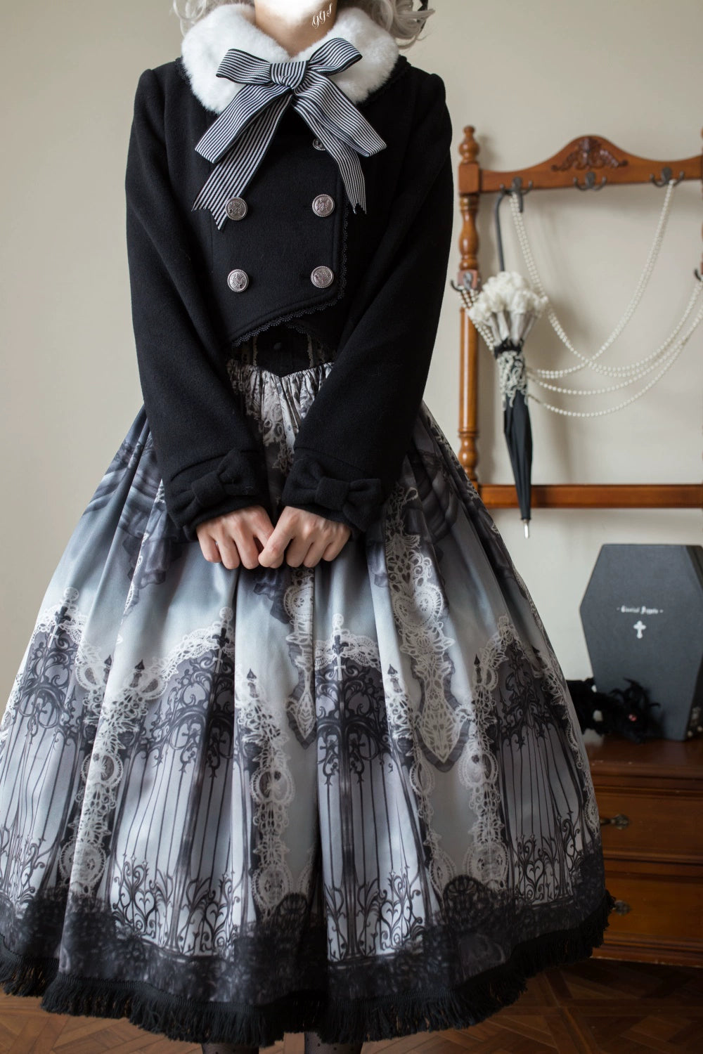 LeMiroir - Winter Solstice - Elegant Lolita Winter Short Coat & SK 44069:794266