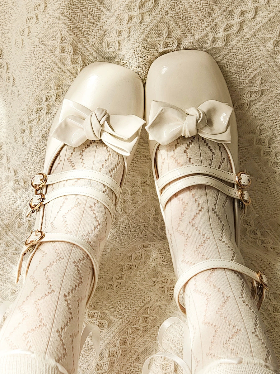 (BFM)Sheep Dairy~Elegant Lolita Shoes Mid-Heel Square Toe 38014:578108