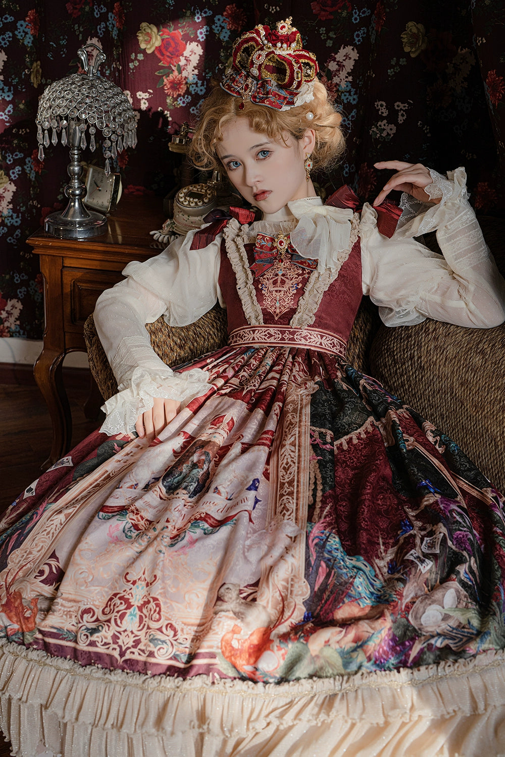 Miss Point~Kaleidoscope~Classical Lolita Shirt Dot Gauze Detachable Puff Sleeve Blouse Customized 35392:488890