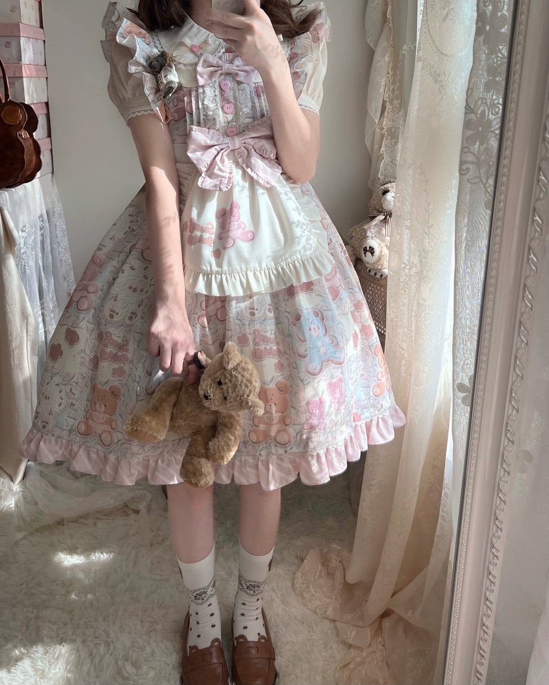 Akiyama Future Studio~Kawaii Little Bear Lolita Salopette Daily Lolita JSK