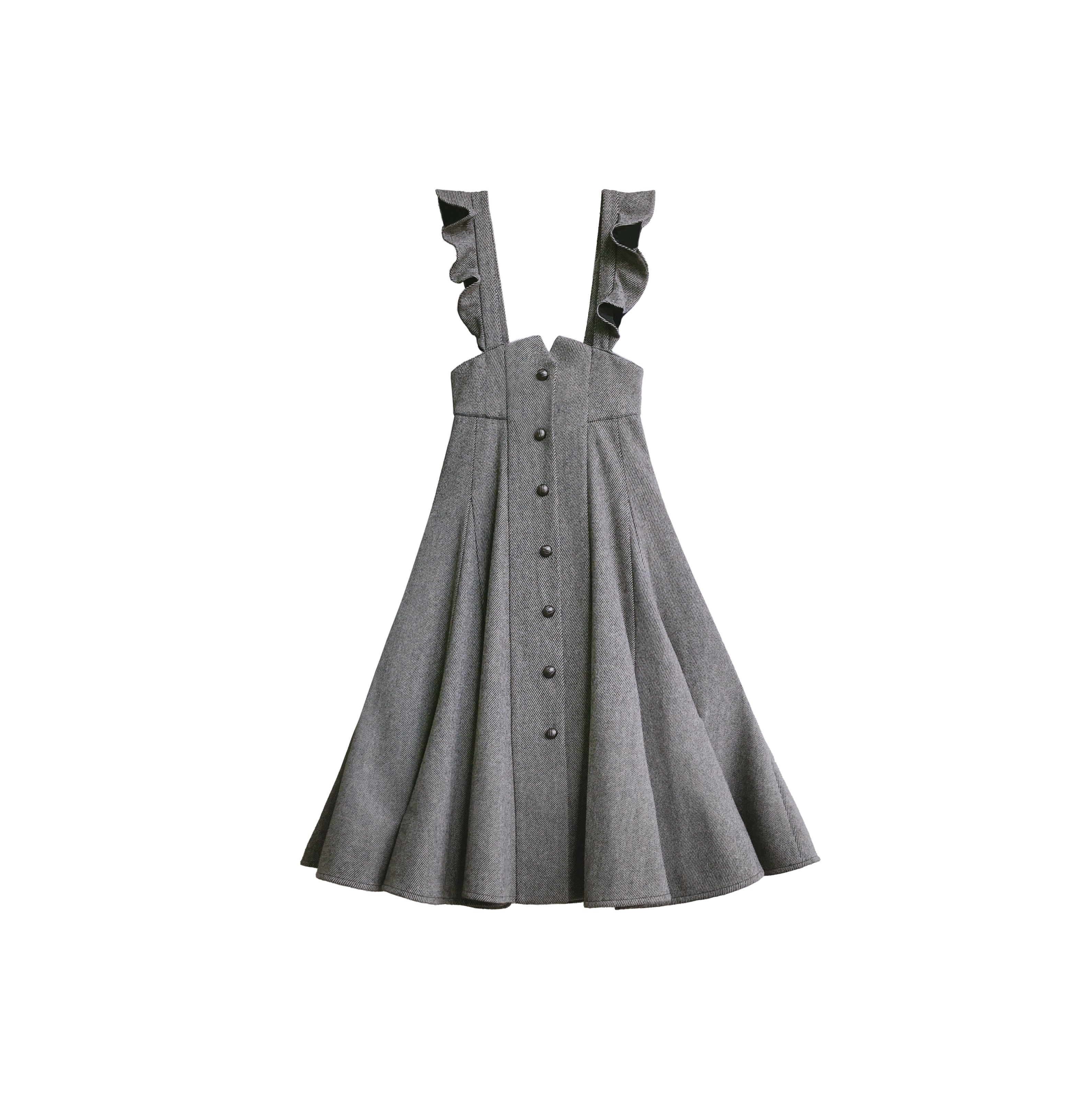 HuTaoMuJK - Serena - Elegant Woolen Lolita JSK Dress Set S Wool thin twill JSK