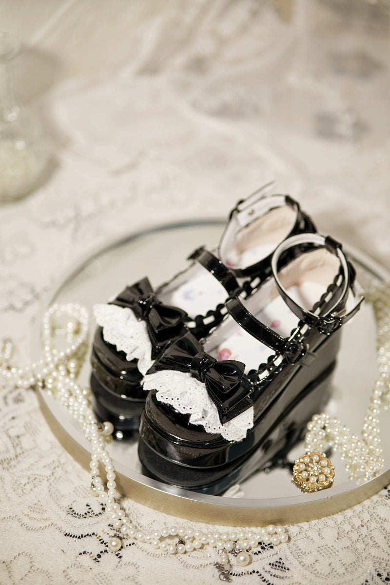 Jiujiu Lolita - Milky Puff - Sweet Lolita Heels Shoes, Round Toe With Petite Wedge 43858:787903