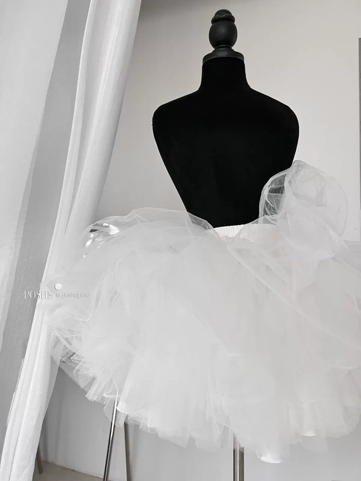 POSHEPOSE~Limited Gratitude Collection~Sweet Lolita Dress High-end Tiered Skirt Dress XS White petticoat (free size) 