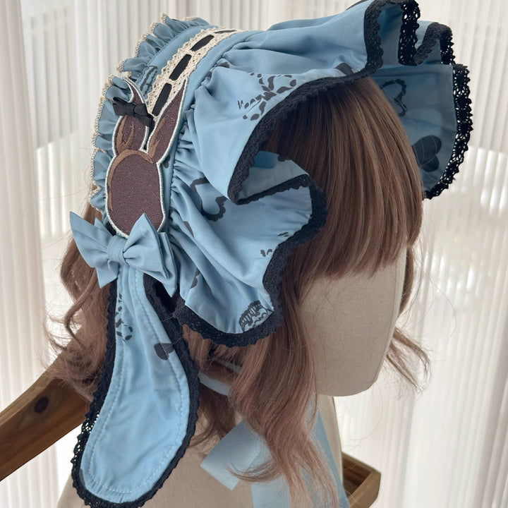 Sweet Dream Sheep - Cake Bunny - Blue Sweet Lolita Dress, Bunny&Cake Print (L M S XL) 43280:776858