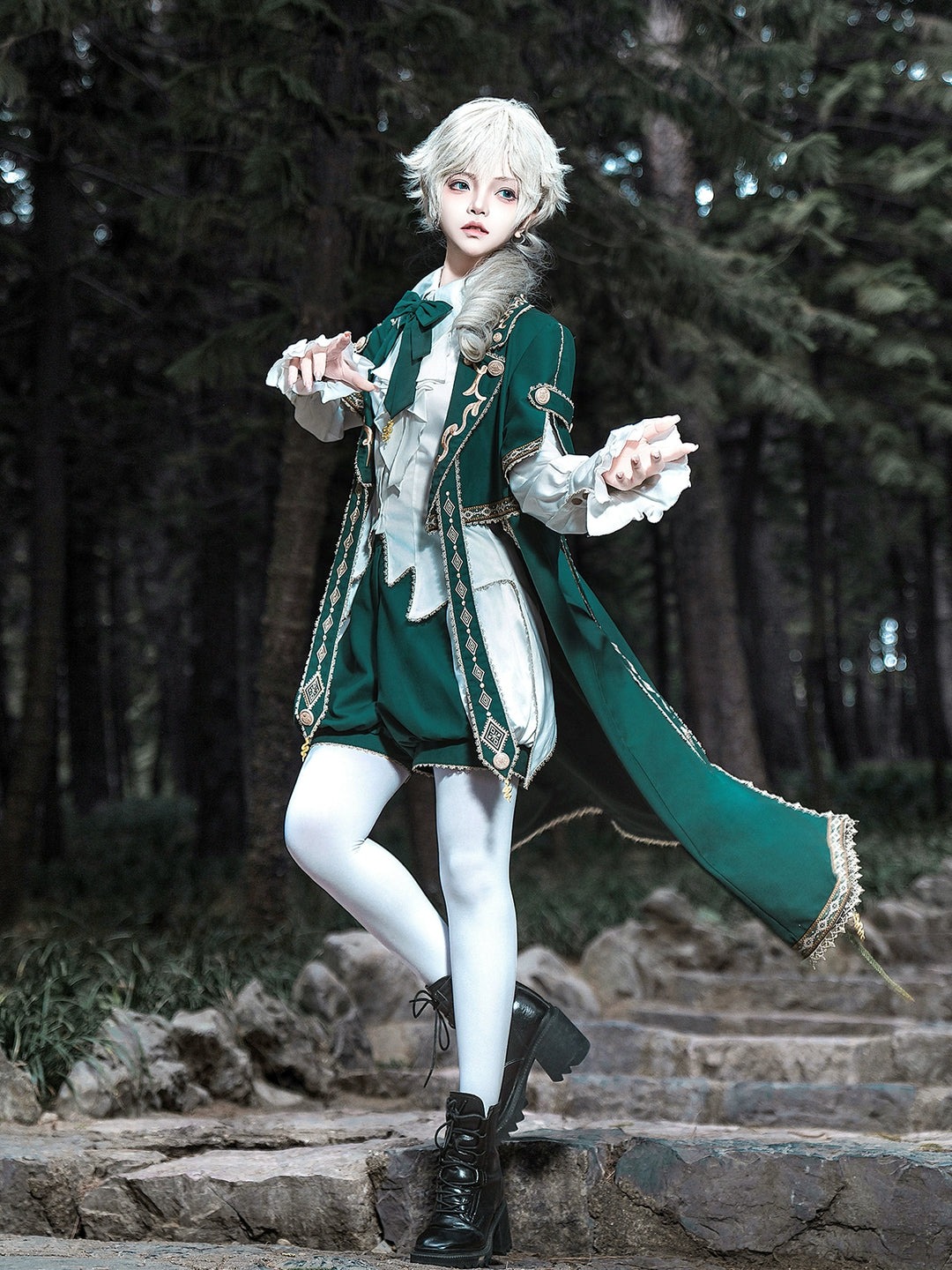 Letters from Unknown Star~Divine Envoy~Ouji Lolita Shorts Suit Military Lolita Coat and Shirt 41838:715580