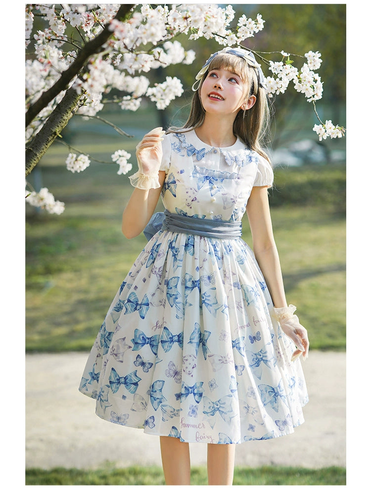 Summer Fairy~Eternal Garden~Sweet Lolita Dress Suit Elegant Open-Shoulder OP and JSK 42066:728865