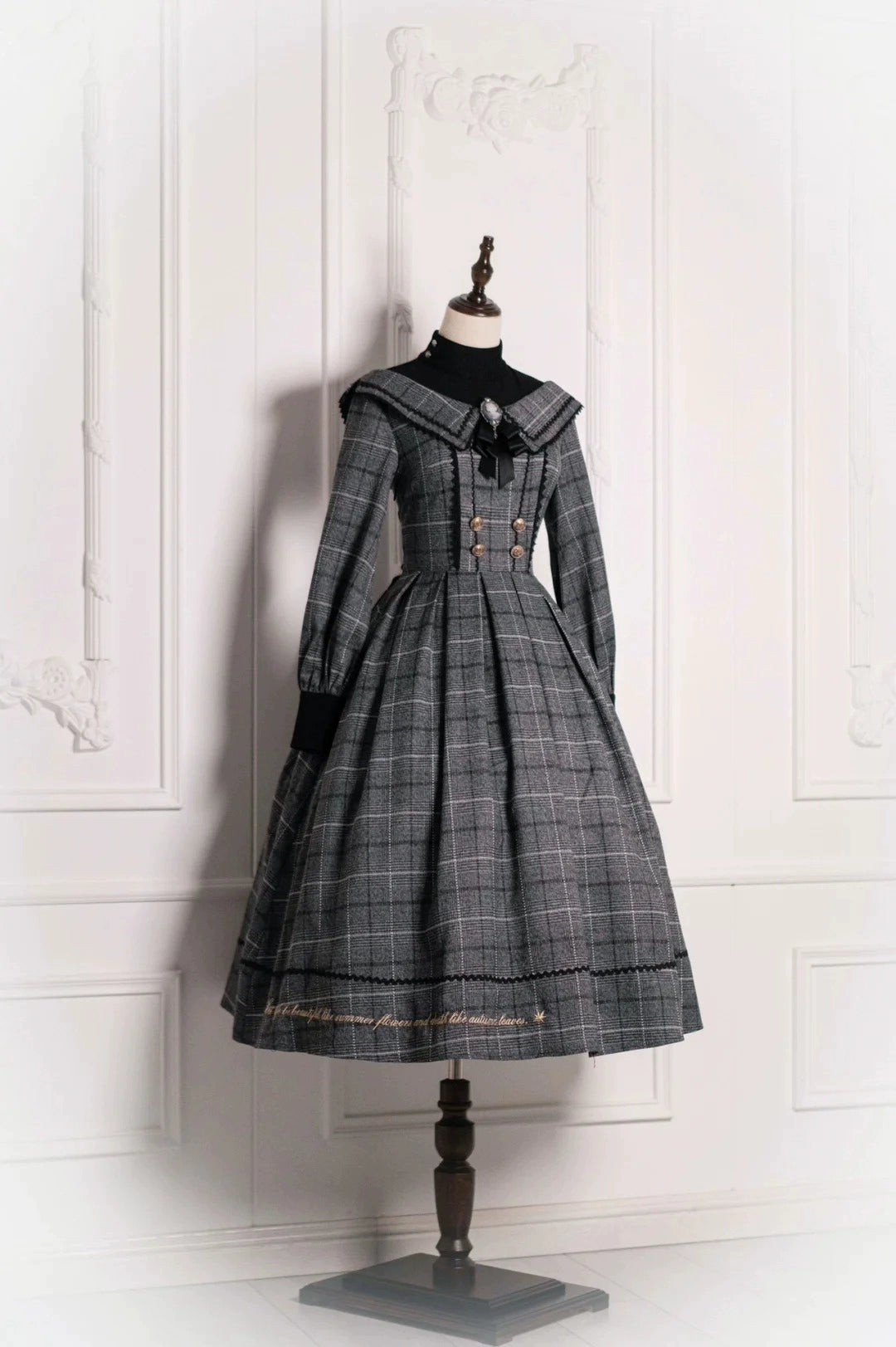 Chunhewusan~Fontainebleau~Classic Lolita OP Faux Open-Shoulder Winter Lolita Dress (L M S XL) 40600:671122