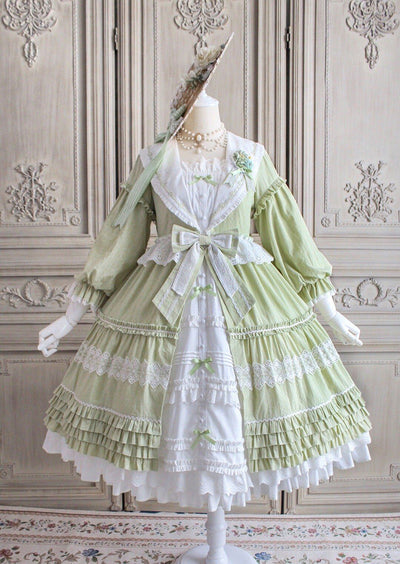 Girl in kawaii gothic clothes; lolita clothing; pretty pink
