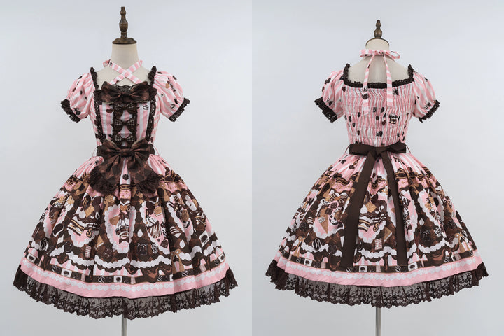 Nn Star~Royal Chocolate 2.0~Sweet Lolita Dress Suit Cute Print Lolita OP and JSK