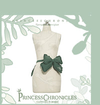 Princess Chronicles~Limited Flowering Time~Ouji Lolita Green Bow Shaped Waist Tie   